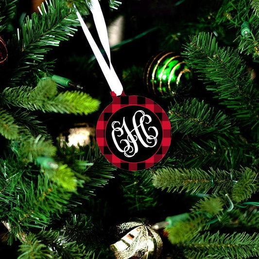 Black & Red Buffalo Check Ornament - Bella Lia Boutique