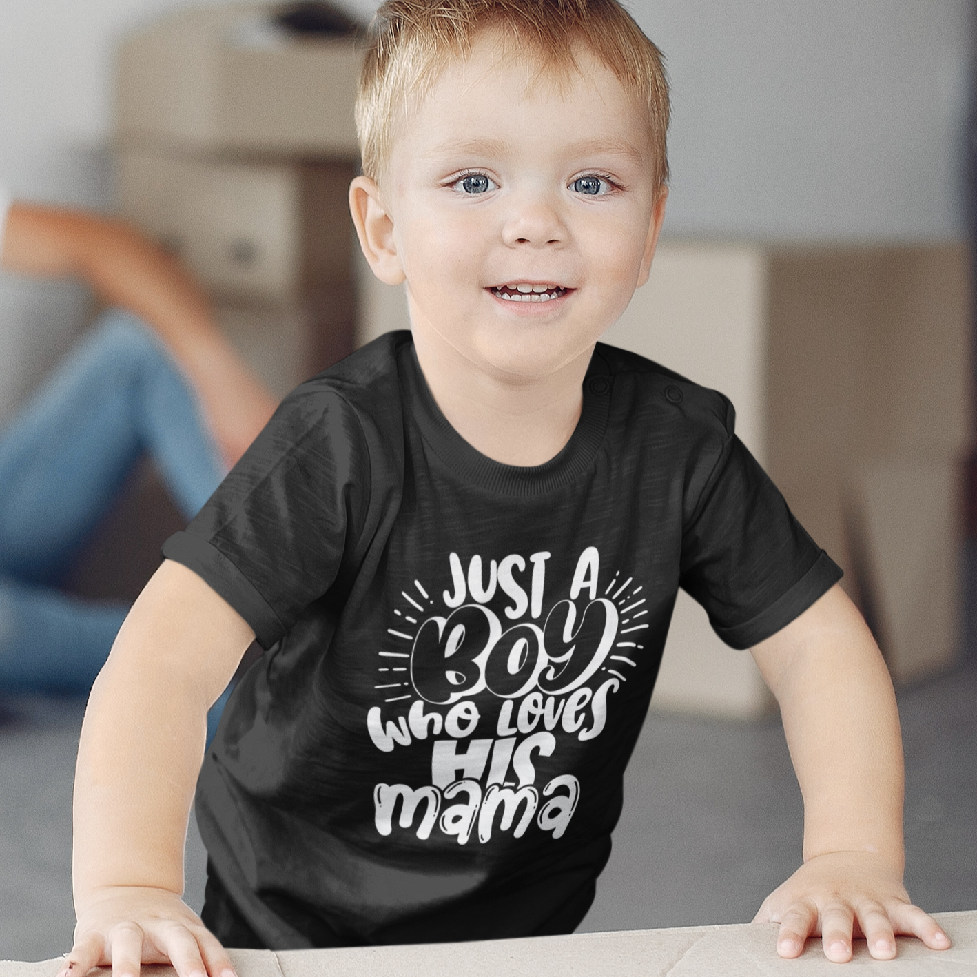 Just a Boy Who Loves His Mama Toddler and Youth Shirt - Bella Lia Boutique