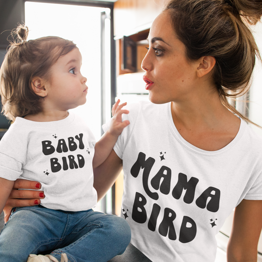 Mama Bird & Mini Bird Graphic Tee - Bella Lia Boutique