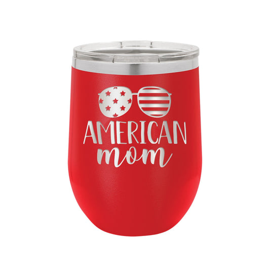American Mom Red 12oz Insulated Tumbler - Bella Lia Boutique