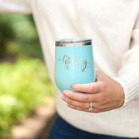 Feeling Beachy Teal 12oz Insulated Tumbler - Bella Lia Boutique