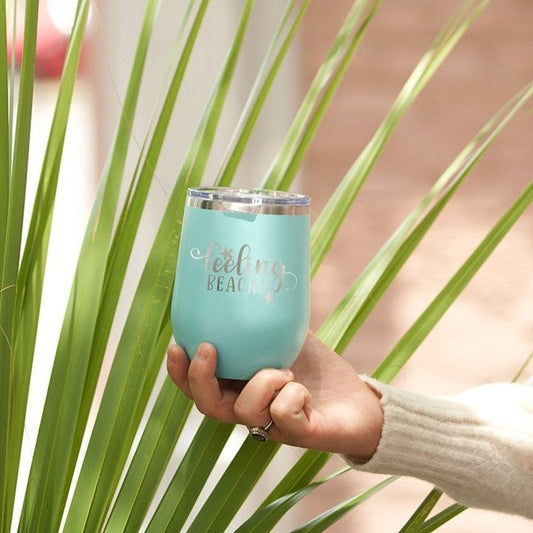 Feeling Beachy Teal 12oz Insulated Tumbler - Bella Lia Boutique