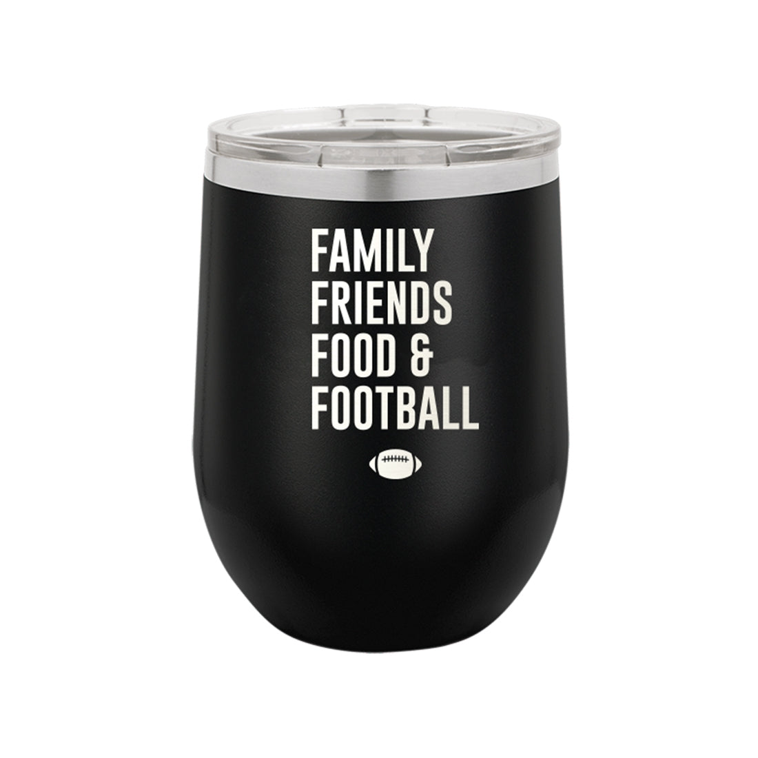 Family, Friends, Food & Football 12oz Tumbler - Bella Lia Boutique