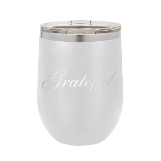 White Grateful 12oz Insulated Tumbler - Bella Lia Boutique