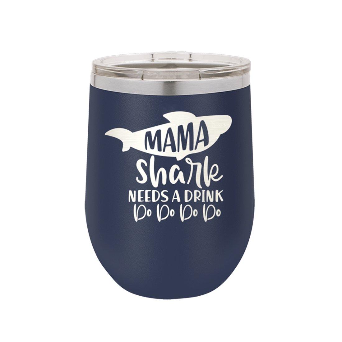 Mama Shark Navy 12oz Insulated Tumbler - Bella Lia Boutique