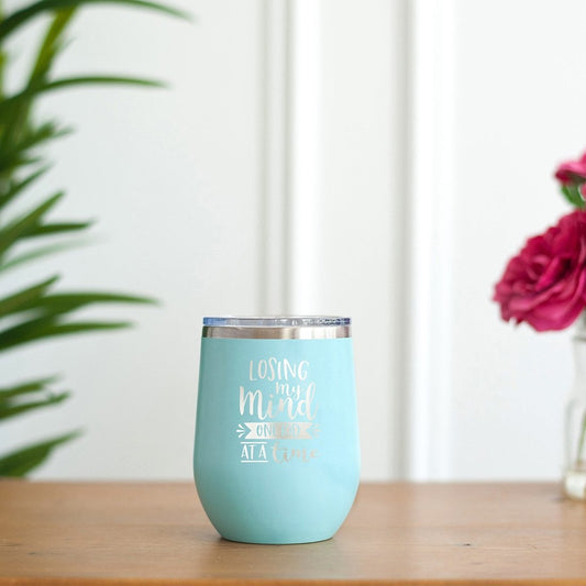 Losing My Mind Teal 12oz Insulated Tumbler - Bella Lia Boutique