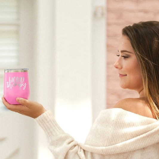 Liquid Therapy Pink 12oz Insulated Tumbler - Bella Lia Boutique
