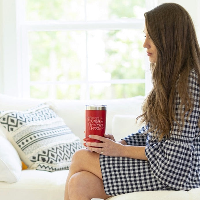 Caffeine & Christmas Red 20oz Insulated Tumbler