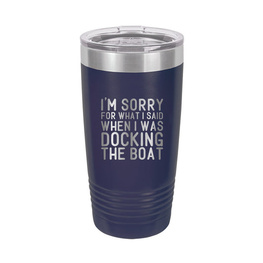 Docking the Boat Navy 20oz Insulated Tumbler - Bella Lia Boutique