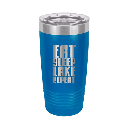 Eat, Sleep, Lake Royal Blue 20oz Insulated Tumbler - Bella Lia Boutique