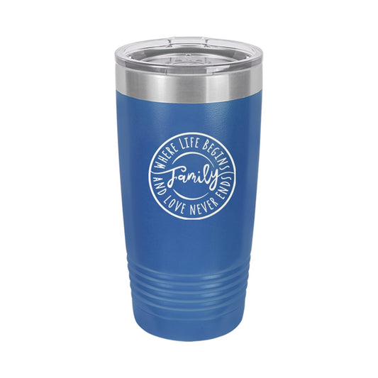 Love Never Ends Royal Blue 20oz Insulated Tumbler - Bella Lia Boutique