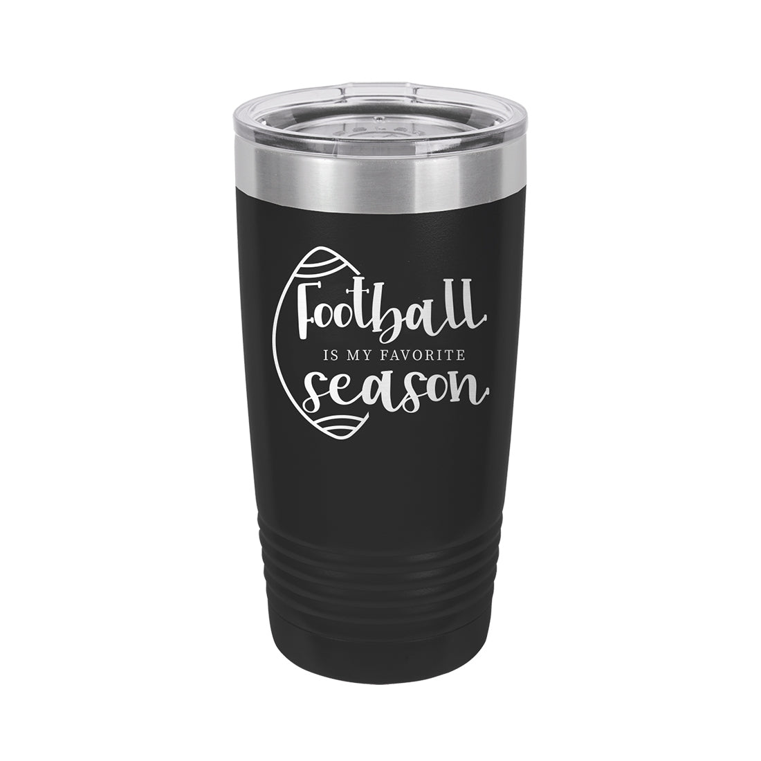 Football is My Favorite Season Black 20oz Insulated Tumbler - Bella Lia Boutique
