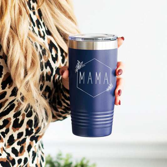 Floral Mama Navy 20oz Insulated Tumbler - Bella Lia Boutique