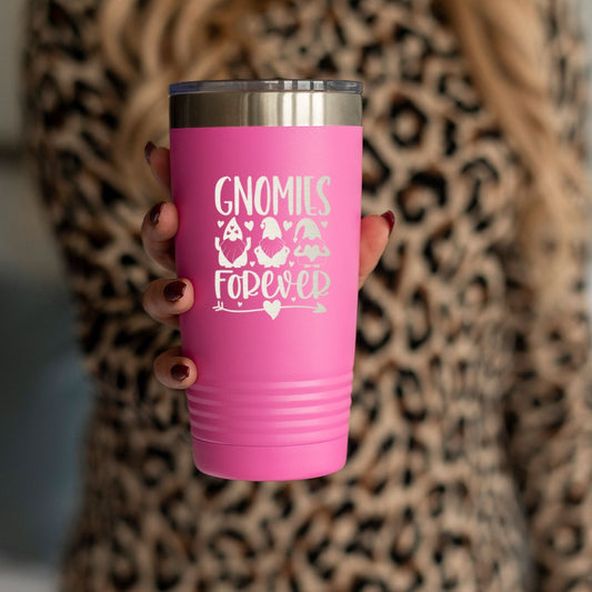 Gnomies Forever Pink 20oz Insulated Tumbler - Bella Lia Boutique