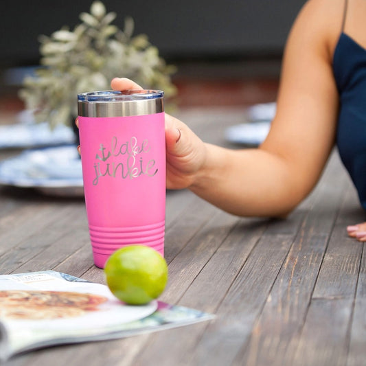 Lake Junkie Pink 20oz Insulated Tumbler - Bella Lia Boutique