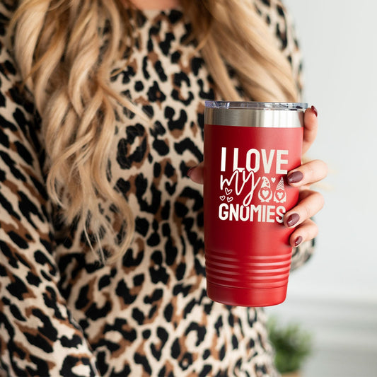 I Love My Gnomies Red 20oz Insulated Tumbler - Bella Lia Boutique