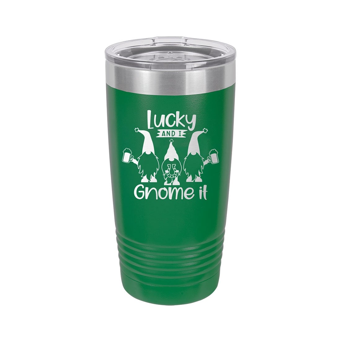 Lucky and I Gnome It Green 20oz Insulated Tumbler - Bella Lia Boutique