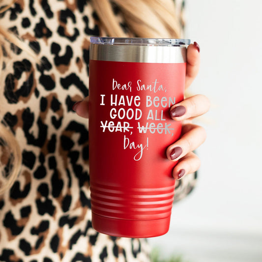 Dear Santa Red 20oz Insulated Tumbler - Bella Lia Boutique