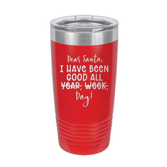 Dear Santa Red 20oz Insulated Tumbler - Bella Lia Boutique