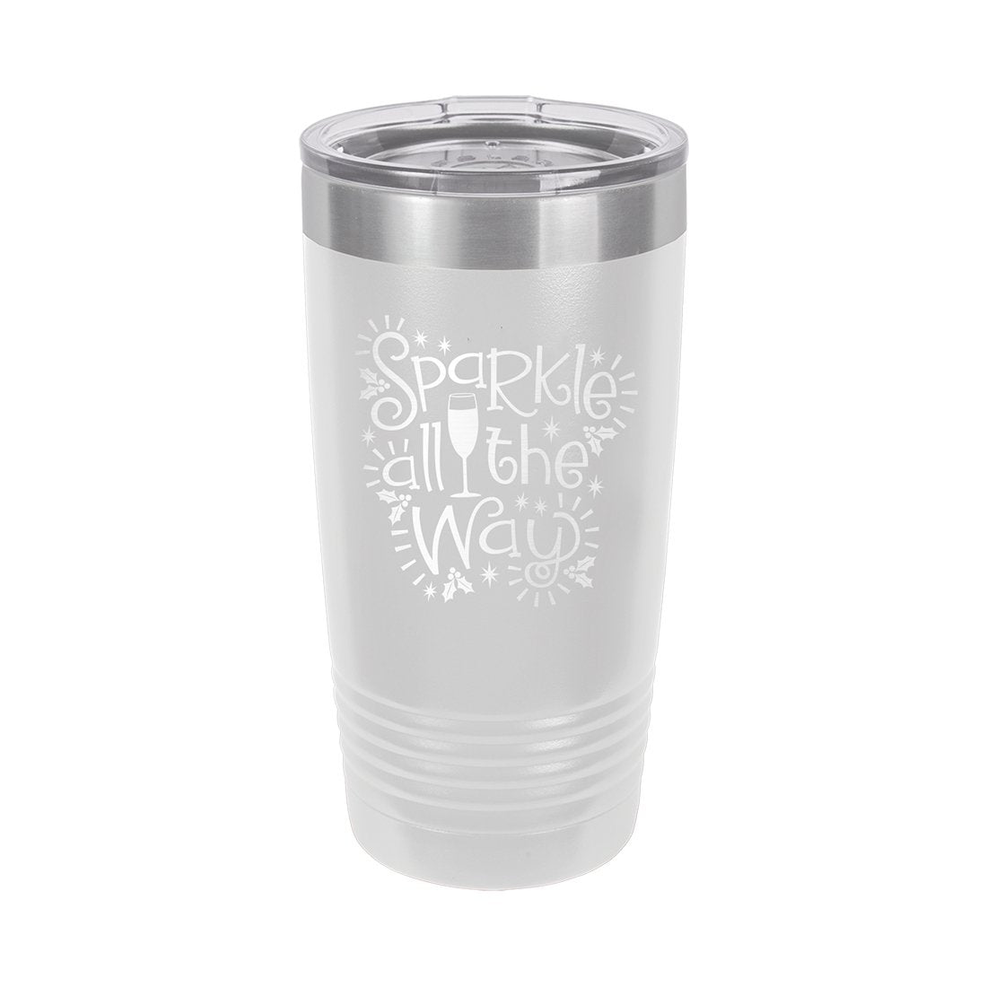 Sparkle All The Way White 20oz Insulated Tumbler - Bella Lia Boutique