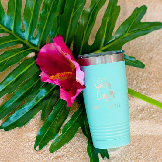 Gnome Hello Summer Teal 20oz Insulated Tumbler - Bella Lia Boutique