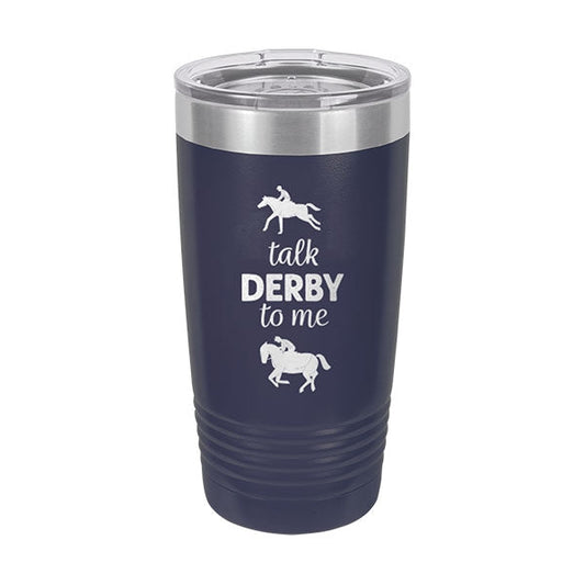 Talk Derby to Me Navy 20oz Insulated Tumbler - Bella Lia Boutique