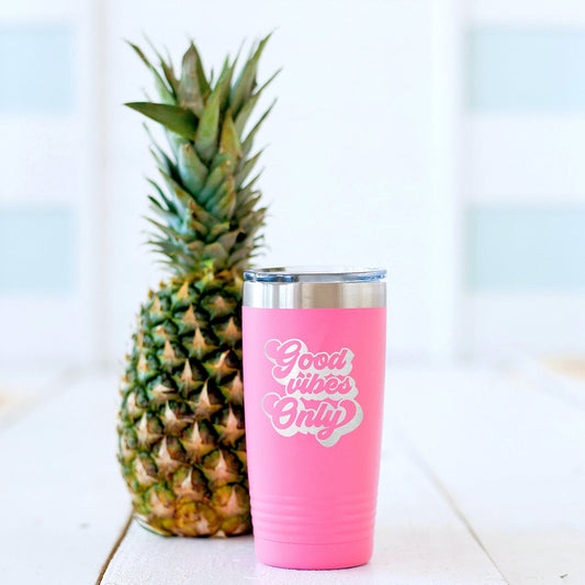Good Vibes Only Pink 20oz Insulated Tumbler - Bella Lia Boutique