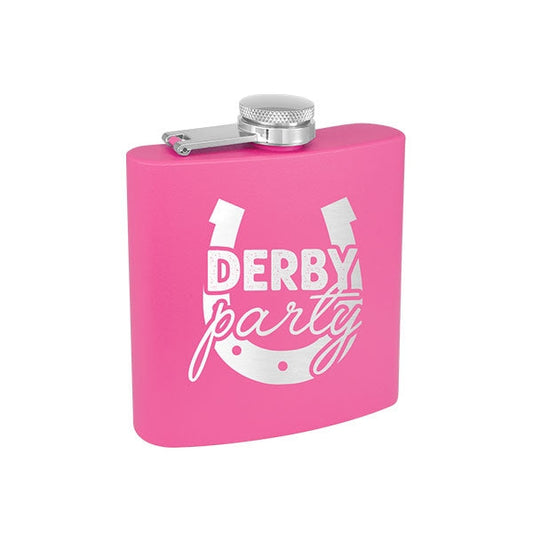 Derby Party Pink 6oz Insulated Flask - Bella Lia Boutique
