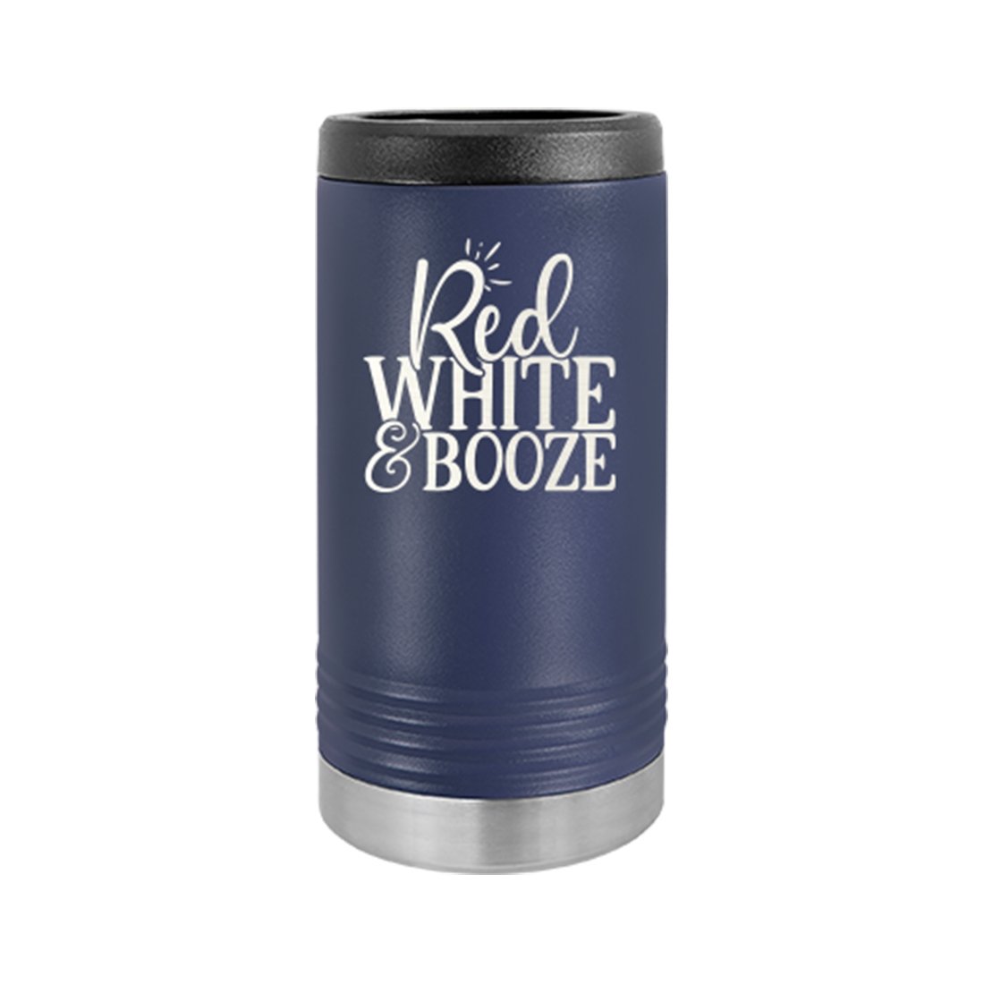 Red, White & Booze Navy Slim Can Beverage Holder - Bella Lia Boutique
