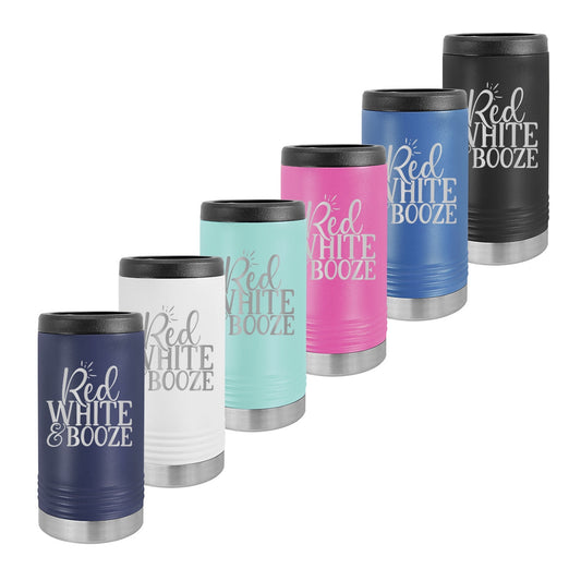 Red, White & Booze Slim Can Beverage Holder - Bella Lia Boutique