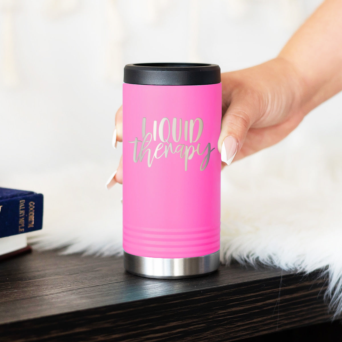Liquid Therapy Pink Slim Can Beverage Holder - Bella Lia Boutique