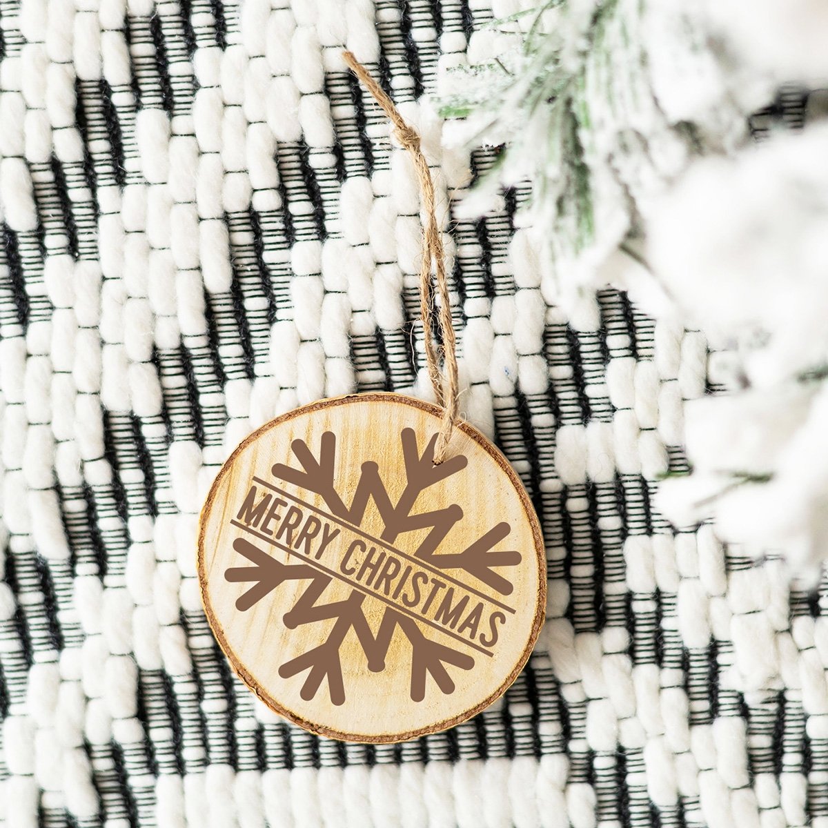 Snowflake Wood Ornament - Bella Lia Boutique